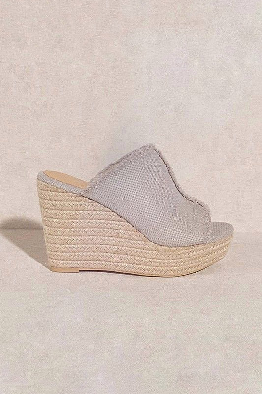 Chunky Canvas Espadrille Wedge Sandal sold by A Velvet Window