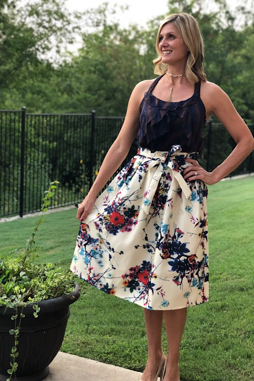 Grayce Floral Skirt sold by A Velvet Window