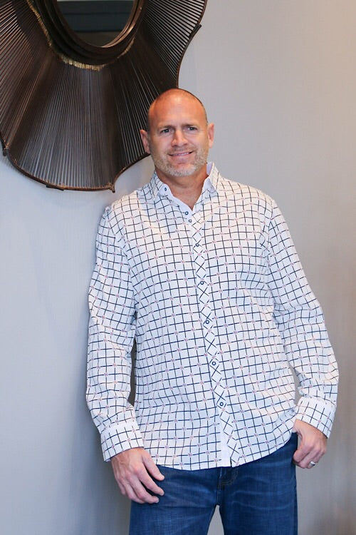 Checkered Rose Collared Shirt sold by A Velvet Window