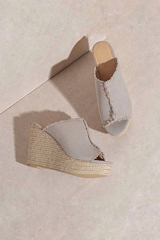 Chunky Canvas Espadrille Wedge Sandal sold by A Velvet Window