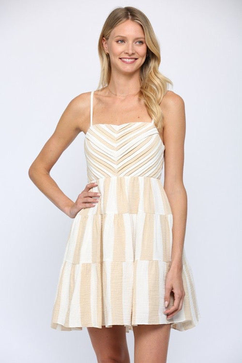 Stripe Pin Tuck Dress sold by A Velvet Window