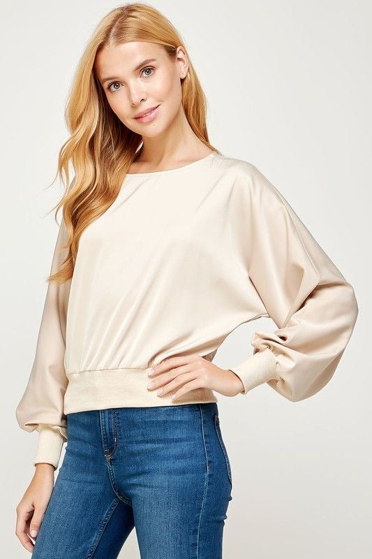 Pullover Satin Top sold by A Velvet Window